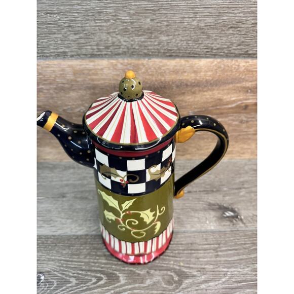 Rare Amber Rose Coffee Pot By Nanette Vacher 11.5” Tall ~unused Condition!! - Picture 3 of 11